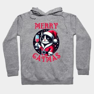 Black White Cat Christmas Hoodie